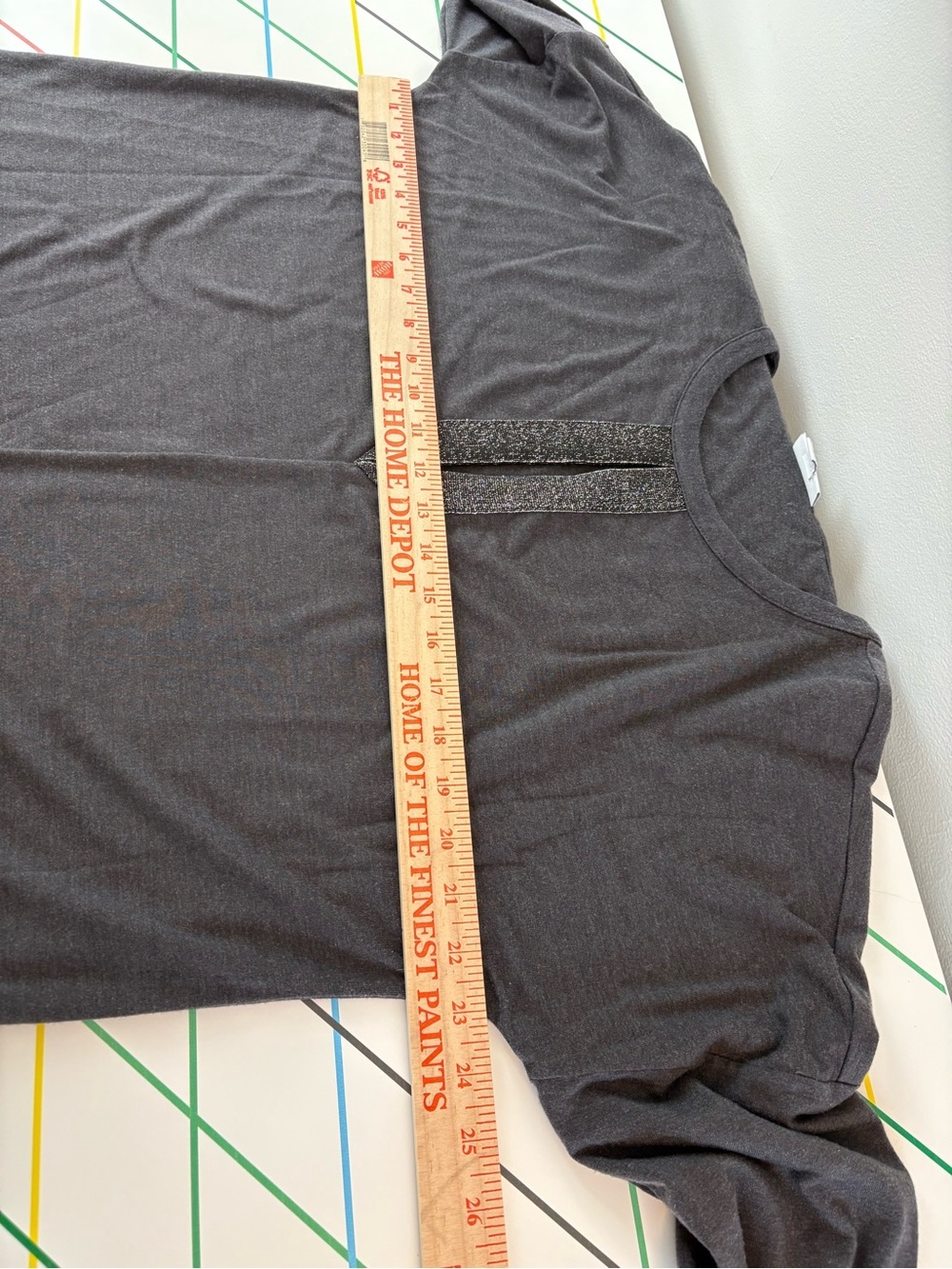 J. Jill Charcoal Gray Long Sleeve w/ Shimmery Keyhole Medium EUC Lagenlook Boho - Picture 7 of 8